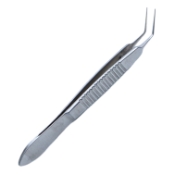 Bechert-McPherson Tying Forceps, 45 Degrees Angled Shafts, 10mm Tip To Bend, 10mm Tying Platform, Serrated Handle, Dull Finish, Overall Length 3-1/4" (83mm) E1815 AB,08-01116,2443E,08-01116,E1815 AB