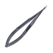Bechert-Sinskey Needle Holder, Straight, Delicate, 9mm Jaws, With Lock, Round Knurled Large Handle, Overall Length 5-1/8" (129mm) 1109729,May-38,E3827