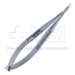 Bechert-Sinskey Needle Holder, Curved, Delicate 9mm Jaws, With Lock, Round Knurled Large Handle, Overall Length 5-1/8" (129mm) - 5-4938-CW