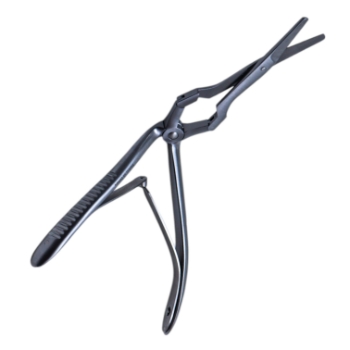 Becker Septum Scissors, Angled Squeeze Handle, Serrated Blades, Overall Length 6-1/3" (160mm) 