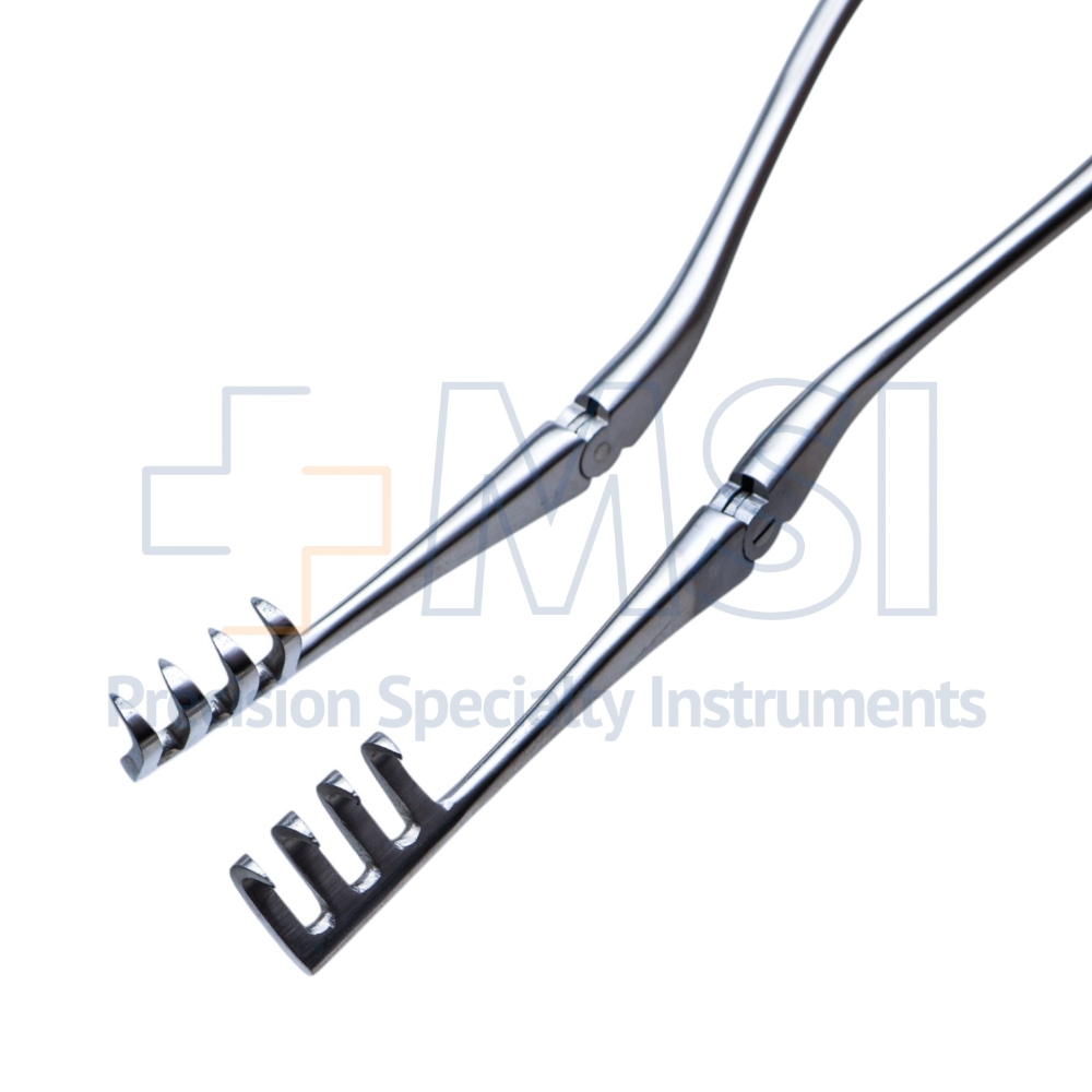 Beckman Sharp Instrument - Beckman Retractor, 4 x 4 Prongs, Sharp, Hinged Blades, 19mm Deep x ...
