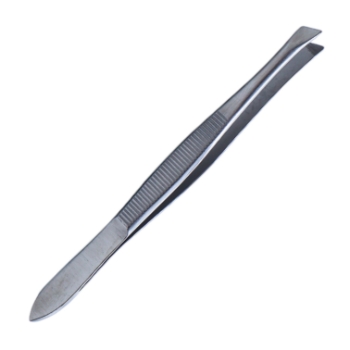 Bergh Cilia Forceps, Angled, Pointed Tip, Serrated Jaw, Beveled On The Outside Of Jaw, Overall Length 3-1/2" (89mm) 
