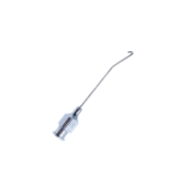 Binkhorst Hooked Cannula, Left, 22ga, Polished Finish, 30 Degrees Angled Shaft, 13mm From Bend to Tip, 2.5mm "J" Shaped Hook, Excluding Hub Overall Length 1-3/8" (35mm) E4412 BL,K7-5410,91-7069,1332E,K7-5410,91-7069,E4412 BL