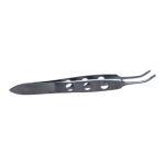 Bishop-Harmon Tissue Forceps, Curved, 0.8mm, 1 x 2 Teeth, Flat Three Hole Handle, Overall Length 3-3/8" (85mm) E1500C,2623E,E1500C