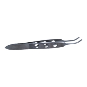 Bishop-Harmon Tissue Forceps, Curved, 0.8mm, 1 x 2 Teeth, Flat Three Hole Handle, Overall Length 3-3/8" (85mm) E1500C,2623E,E1500C