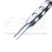 Bishop-Harmon Dressing Forceps, Straight, Serrated Tips, Flat 3-Hole Handle, Overall Length 3-3/8" (85mm) - 5-2617