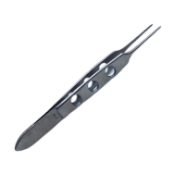 Bishop-Harmon Dressing Forceps, Straight, Serrated Tips, Flat 3-Hole Handle, Overall Length 3-3/8" (85mm) 262001,May-17,K5-3550,08-01242,E1506