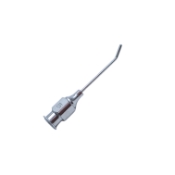 Bishop-Harmon Irrigating Cannula, 19ga, Polished Finish, 30 Degrees Angled Shaft, 5mm Tip To Bend, Flattened Blunt Tip, Excluding Hub Overall Length 1" (25mm) 