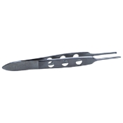 Bishop-Harmon Tissue Forceps, Straight, 0.8mm, 1 x 2 Teeth, Flat 3-Hole Handle, Overall Length 3-3/8" (85mm) 259809,5-2611,E1500