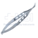Blaydes Lens Forceps, Angled, Smooth Jaws, 12mm Tip To Bend, Flat Serrated Handle, Cross Action Handle With Holes, Dull Finish, Overall Length 4-5/8" (117mm) - 5-3095-S