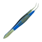Shepard Tying Forceps, Titanium, Angled 45 Degrees, Wide Serrated Handle, Tying Platform, Overall Length 4-1/4" (110mm) ET1855,2650T,ET1855