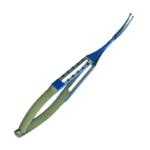 Shepard IOL Insertion Forceps, Titanium, Curved 18mm Shafts, 1.91mm Wide Grasping Tip, Flat Serrated Cross Action Handle, Dull Finish, Overall Length 4.3" (108mm) 