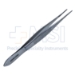 Bonaccolto Utility Forceps, Serrated Handle, Polished Finish, Straight Shafts, 16mm Long x 1.2mm Wide Platform, Lengthwise Serrated Jaws, Cross Serrated Tips, Overall Length 4-1/4" (110mm) - 5-2015