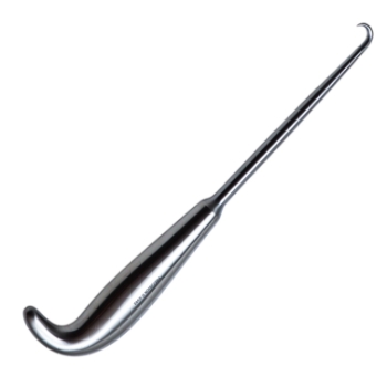 Bone Hook, Small, 6mm Height x 13mm Wide, Grip Handle, Overall Length 9" (230mm) 