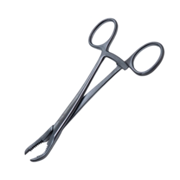 Bone Reduction Forceps, Curved, Small, Ratchet Length 1-1/8" (29mm), Overall Length 5-1/2" (140mm) 