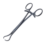 Bone Reduction Forceps, Curved Jaws, One Defined Penetrating Pointed Tip, Long Ratchet, Overall Length 6-3/4" (170mm) 