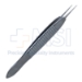 Bonn Suturing Forceps, Straight Shafts, 0.12mm Teeth, Tying Platform, Short Model, Serrated Handle, Polished Finish, Overall Length 3" (80mm) - 5-2910