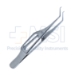 Botvin Iris Forceps, Bayonet Design, Short Colibri Style Handle, Circular Cutout, Polished Finish, Bayonet Tips, Delicate 1 x 2 Teeth, Overall Length 2-3/4" (71mm) - 11-6-2161