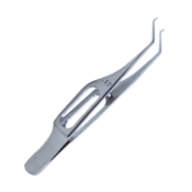 Botvin Iris Forceps, Bayonet Design, Short Colibri Style Handle, Circular Cutout, Polished Finish, Bayonet Tips, Delicate 1 x 2 Teeth, Overall Length 2-3/4" (71mm) 95640,11/6/2161,K5-1050,E1476
