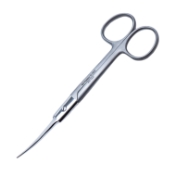 Brown Dissecting Scissors, Curved, Thin Beveled Blades, Round Blunt Tips, Two Tone Finish, Overall Length 5-3/4" (145mm) 