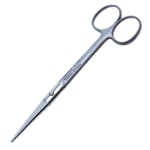 Brown Dissecting Scissors, Straight, Beveled Blades, Round Blunt Tips, Heavy Model, Two Tone Finish, Overall Length 5-3/4" (145mm) 