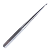 Bruns Curette, Size 1, Straight, Oval Cup, Hexagonal Solid Handle, Overall Length 9" (229mm) 