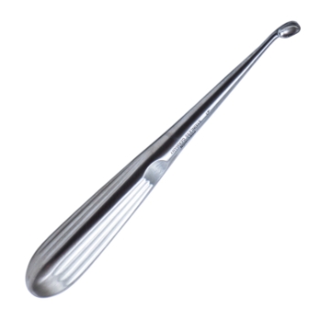 Brun (Spratt) Curette, Size 5, Angled Forward, Oval Cup, Hollow Handle, Overall Length 6-3/4" (171mm) 