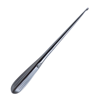 Brun (Spratt) Curette, Size 0, Straight, Oval Cup, Hollow Handle, Overall Length 9" (229mm) 