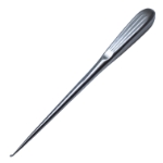 Bruns (Spratt) Curette, Size 000000, Angled 45 Degrees, Oval Cup, Hollow Handle, Overall Length 9" (229mm) 