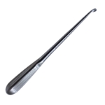 Bruns (Spratt) Curette, Size 4, Angled 45 Degrees, Oval Cup, Hollow Handle, Overall Length 9" (229mm) 