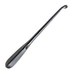 Bruns (Spratt) Curette, Size6, Angled 45 Degrees, Oval Cup, Hollow Handle, Overall Length 9" (229mm) 