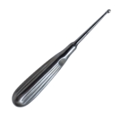 Bruns (Spratt) Curette, Size 00, Straight, Oval Cup, Hollow Handle, Overall Length 9" (229mm) 