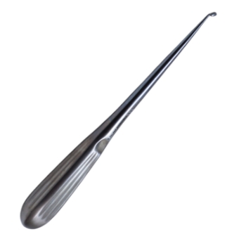 Bruns Spinal Curette, Size 000, Angled, Oval Cup, Overall Length 8" (203mm) 