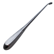 Bruns Spinal Fusion Curette, Size 4, Curved, Oval Cup, Overall Length 9" (229mm) 