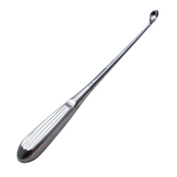Bruns Spinal Fusion Curette, Size 6, Curved, Oval Cup, Overall Length 9" (229mm) 