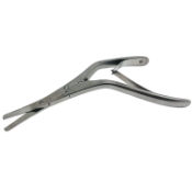 Caplan Nasal Scissors, Large Squeeze Grip Spring Handle, Double Action, Curved Shaft, Serrated Blades, Overall Length 7-1/2" (190mm) 