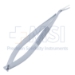 Castroviejo Corneal Scissors, Angled, Blunt Tips, Universal Miniature Model, 19mm Mid-Screw To Tip, Flat Handle, Overall Length 4-1/4" (106mm) - 5-4334
