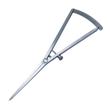 Castroviejo Caliper, Straight, Measures 0mm-40mm, Adjusting Screw, 1mm Increments, Overall Length 7" (178mm) 