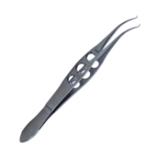 Castroviejo Colibri Forceps, 0.12mm, 1 x 2 Teeth, Teeth Are 90 Degrees Set At 45 Degrees, Without Tying Platform, Three Hole Handle, Overall Length 4-1/8" (105mm) K5-1900