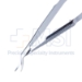Castroviejo Corneal Section Scissors, Curved, Left, Angulated Blade, Lower Blade 1mm Longer Than Upper, Rounded Spatula-Like Upper Blade, 18mm Mid-Screw To Tip, Serrated Flat Handle, Polished Finish, Overall Length 4-1/4" (110mm) - 5-4412