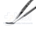 Castroviejo Corneal Section Scissors, Curved, Right, Angulated Blade, Lower Blade 1mm Longer Than Upper, Rounded Spatula-Like Upper Blade, 18mm Mid-Screw To Tip, Serrated Flat Handle, Polished Finish, Overall Length 4-1/4" (110mm) - 5-4411