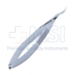 Castroviejo Corneal Section Scissors, Curved, Right, Angulated Blade, Lower Blade 1mm Longer Than Upper, Rounded Spatula-Like Upper Blade, 18mm Mid-Screw To Tip, Serrated Flat Handle, Polished Finish, Overall Length 4-1/4" (110mm) - 5-4411