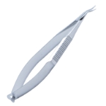 Castroviejo Corneal Section Scissors, Curved Right, Blunt Tips, 10mm Mid-Screw To Tip, Serrated Wide Handle, Polished Finish, Overall Length 4-7/8" (125mm) E3304WH,5870E,E3304 WH