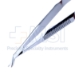Castroviejo Corneal Section Scissors, Curved Left, Blunt Tips, Mid-Miniature Model, Lower Blade 0.5mm Longer Than Upper Blade, 13mm Mid-Screw To Tip, Serrated Flat Handle, Polished Finish, Overall Length 4-1/8" (105mm) - 5-4416-M