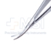 Castroviejo Corneal Scissors, Curved, Universal Medium Model, Blunt Tips, 16mm Mid-Screw To Tip, Serrated Flat Handle, Polished Finish, Overall Length 4-1/2" (115mm) - 5-4331