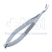 Castroviejo Corneal Scissors, Curved, Universal Medium Model, Blunt Tips, 16mm Mid-Screw To Tip, Serrated Flat Handle, Polished Finish, Overall Length 4-1/2" (115mm) - 5-4331