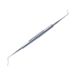 Castroviejo Cyclodialysis Spatula, Double Ended, Gently Curved, 0.5mm x 10mm / 0.5mm x 15mm Blades, Serrated Square Handle, Polished Finish, Overall Length 4-7/8" (125mm) 884561,11/4/4321,K3-3210,08-07124,E0489