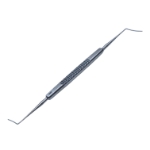 Castroviejo Cyclodialysis Spatula, Double Ended, Gently Curved, 0.5mm x 10mm Blade, 0.5mm x 15mm Blade, Serrated Square Handle, Polished Finish, Overall Length 4-7/8" (125mm) K3-3210,E0489,08-07124,6807E,K3-3210,08-07124,E0489