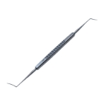 Castroviejo Synechia Spatula, Double Ended, Gently Curved, Sharp, 0.5mm x 10mm Blade, 0.5mm x 15mm Blade, Serrated Square Handle, Polished Finish, Overall Length 5-1/8" (130mm) K3-3150,E0474,08-07136,9237E,K3-3150,08-07136,E0474