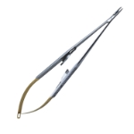 Castroviejo Microsurgery Needle Holder, TC, Straight, Smooth, With Lock, Flat Serrated Handle, Overall Length 7-1/4" (184mm) 